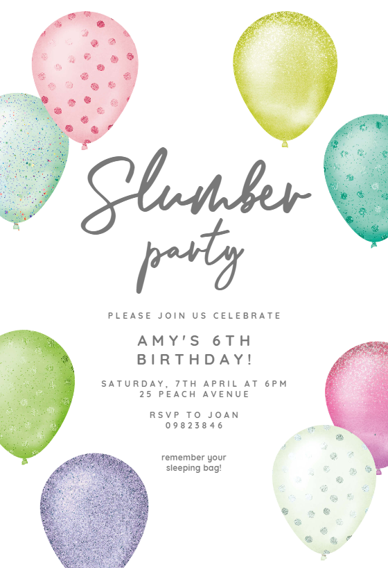 Slumber Party Invitations Templates Free